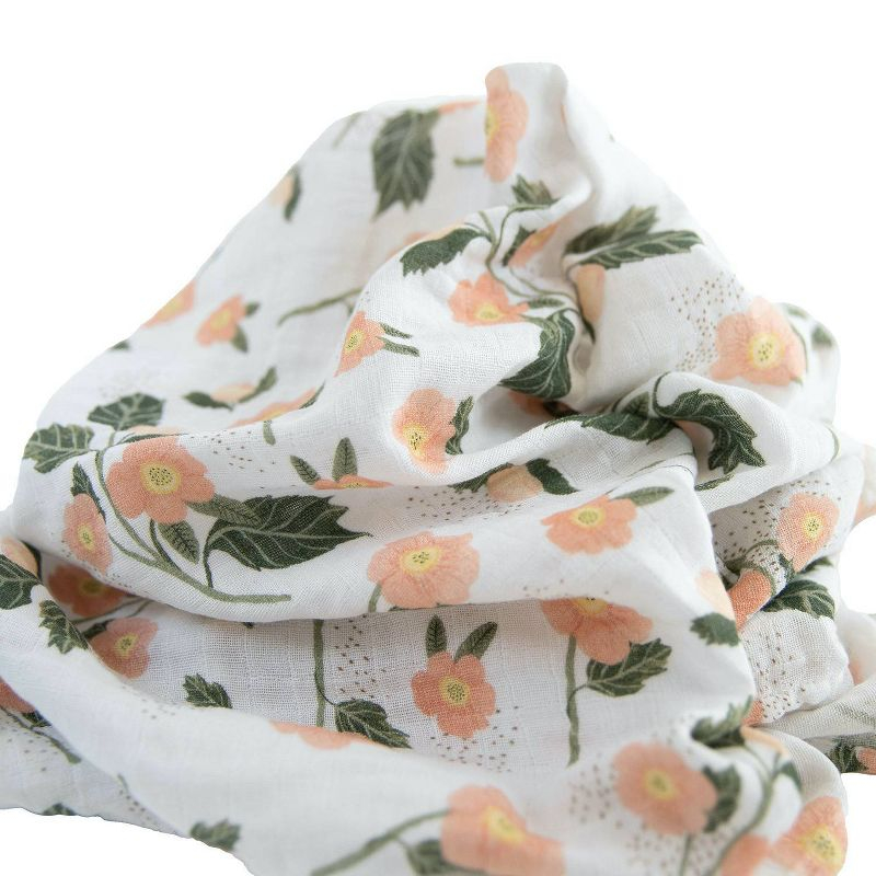 Red Rovr Organic Cotton Muslin Swaddle Blanket - Blushing Bloom - 2pk