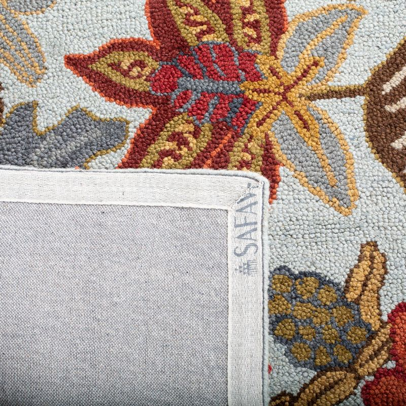 Blossom BLM863 Hand Hooked Runner Rug - Blue/Multi - 2'3"x10' - Safavieh.