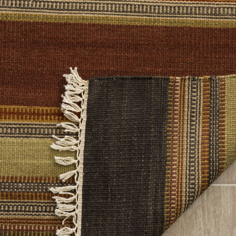 Striped Kilim STK315 Hand Woven Indoor Runner Rug - Gold - 2'3"x10' - Safavieh