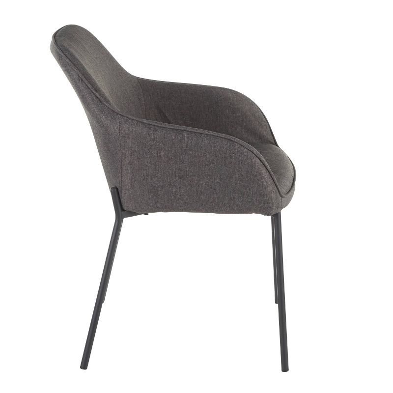 Set of 2 Daniella Contemporary Dining Chairs Charcoal Gray - LumiSource: Upholstered, Metal Legs, Floor Protectors