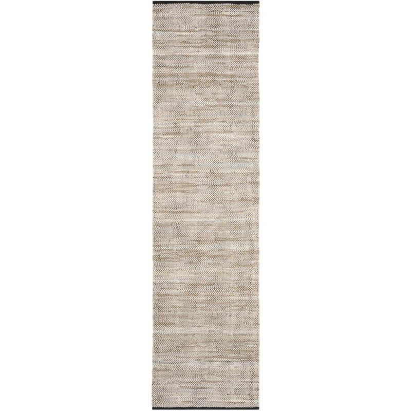 Vintage Leather VTL104 Hand Woven Indoor Runner Rug - Beige - 2'3"x9' - Safavieh