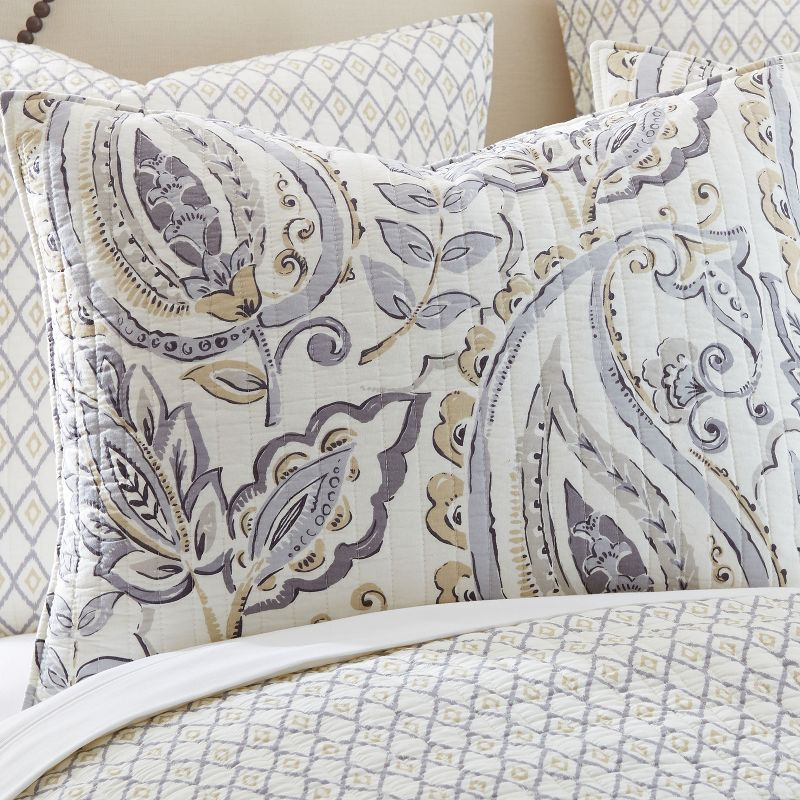 Tamsin Grey Quilt Set - One Twin/Twin XL Quilt and One Standard Sham - Levtex Home