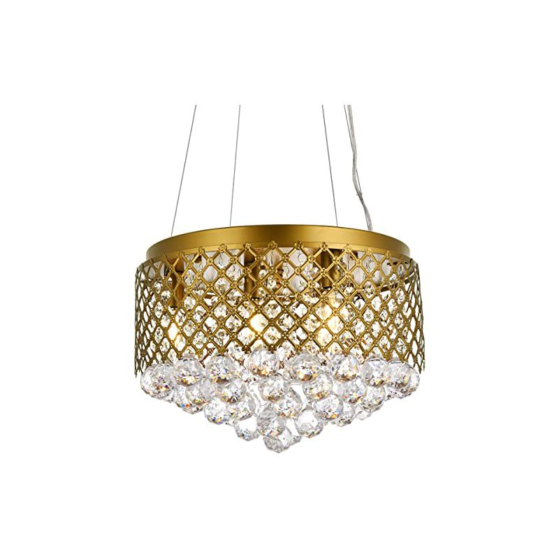 Elegant Lighting Tully 6 lights pendant in brass