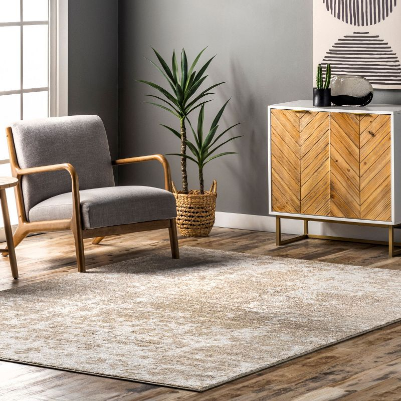 Nuloom Deedra Abstract 7x9 Indoor Area Rug for Living Room Bedroom Dining Room Kitchen, Beige/Ivory