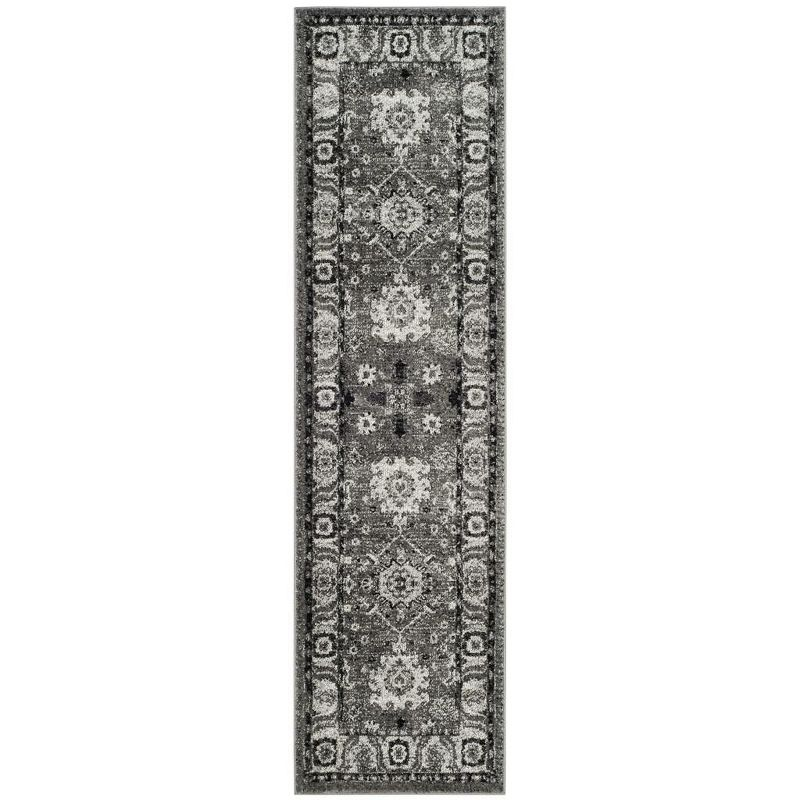 Vintage Hamadan VTH214 Power Loomed Indoor Runner Rug - Grey/Black - 2'3"x8' - Safavieh.