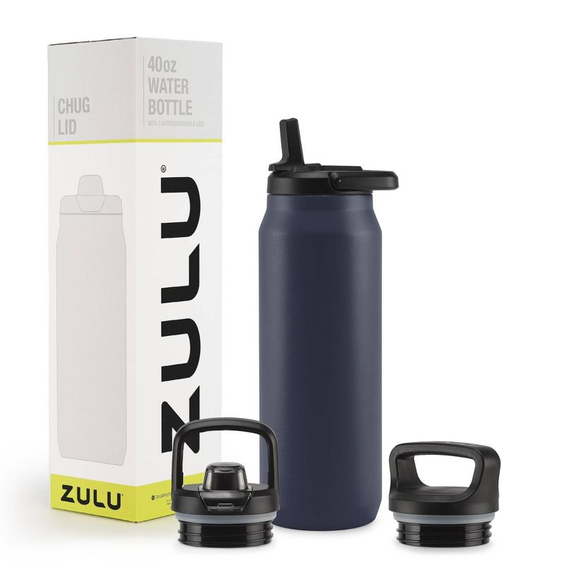 Zulu Base 40oz Stainless Steel Water Bottle - Navy Blue