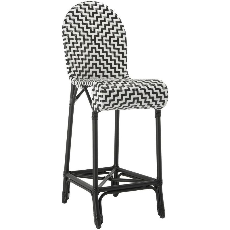 Tilden Barstool - Indoor/Outdoor - PAT4021 - Black/White - Safavieh