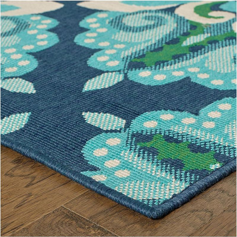 Oriental Weavers Meridian 6'7" x 9'6" Machine Woven Rug in Blue