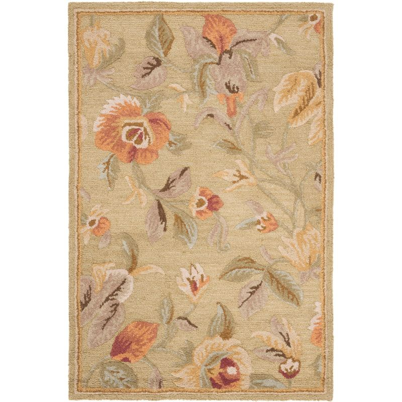 Blossom BLM785 Hand Hooked Area Rug - Green/Multi - 4'x6' - Safavieh.