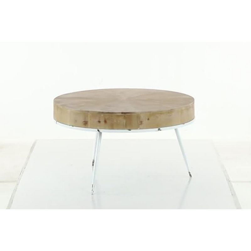 Modern Wood and Iron Coffee Table Natural Brown - Olivia & May