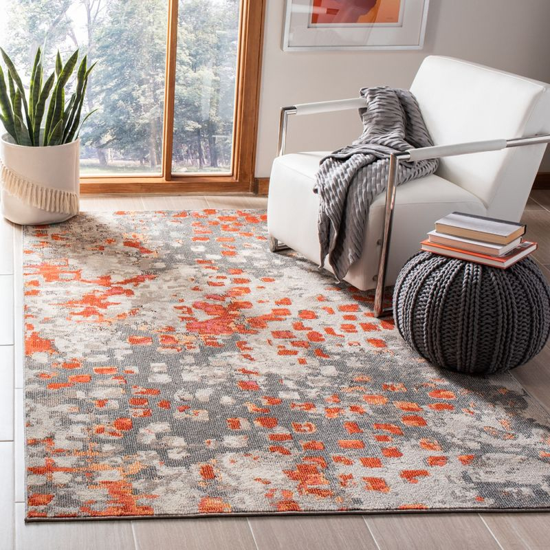Madison MAD425 Power Loomed Area Rug - Grey/Orange - 5'3"x7'6" - Safavieh.