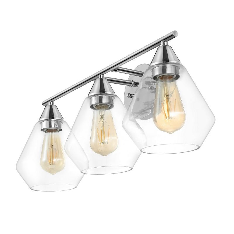 Amani 3 Light 23.75" Wall Sconce - SCN4134 - Chrome/Clear - Safavieh