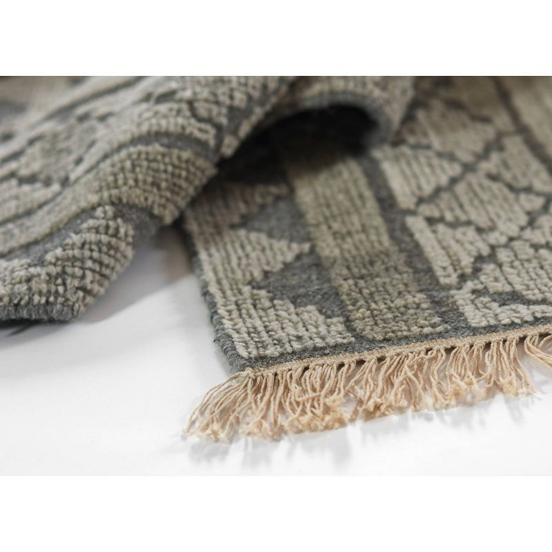 2'x3' Bristol Accent Rug Gray - Momeni: Handmade Geometric Wool & Cotton, Low Pile, Traditional Indoor Decor