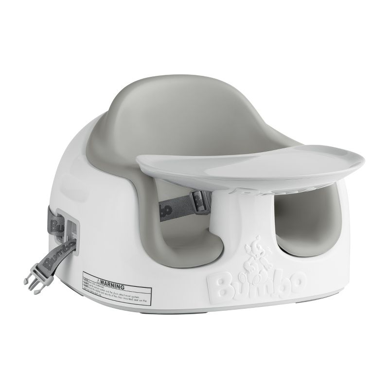 Bumbo Baby Infant Toddler Soft Foam Multi Seat with Removable Tray and Safety Buckle Straps for Kids' 6-36m - Cool Gray
