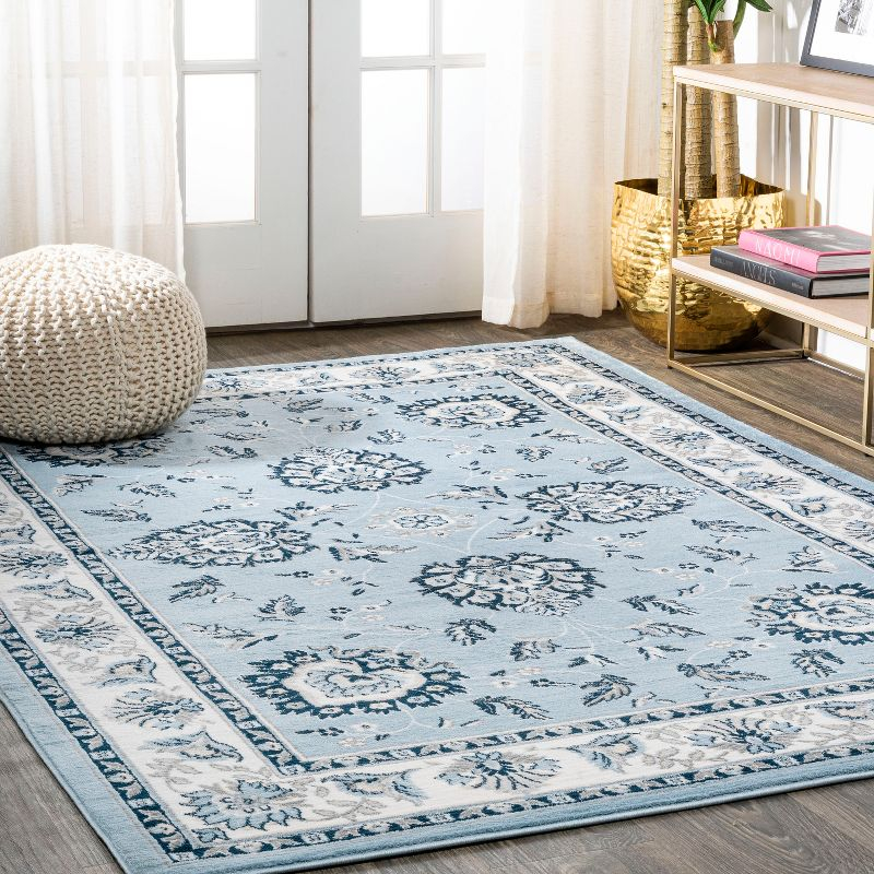 3'x 5' Cherie French Cottage Area Rug, Blue/Cream - JONATHAN Y