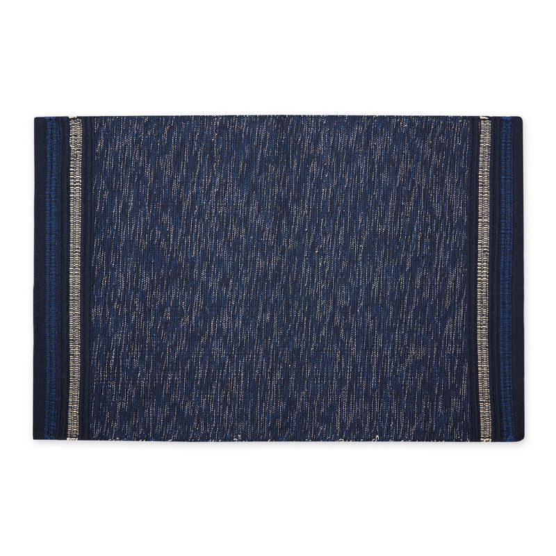 Design Imports Modern Edge Stripe - Nautical Blue - 2 X 3 Ft