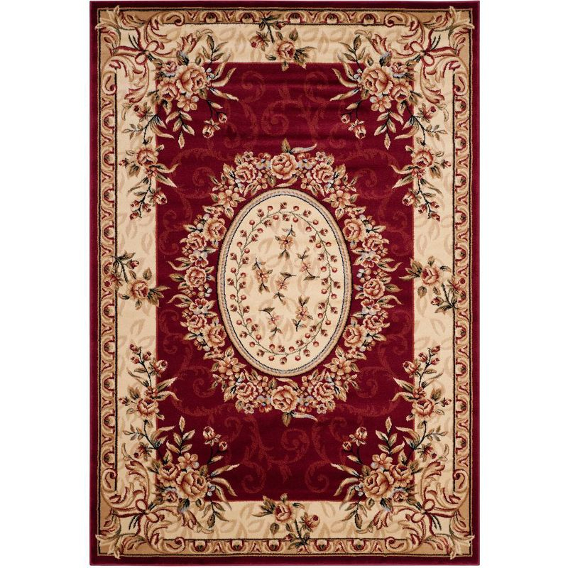 Lyndhurst LNH328 Power Loomed Area Rug - Red/Ivory - 6'x9' - Safavieh