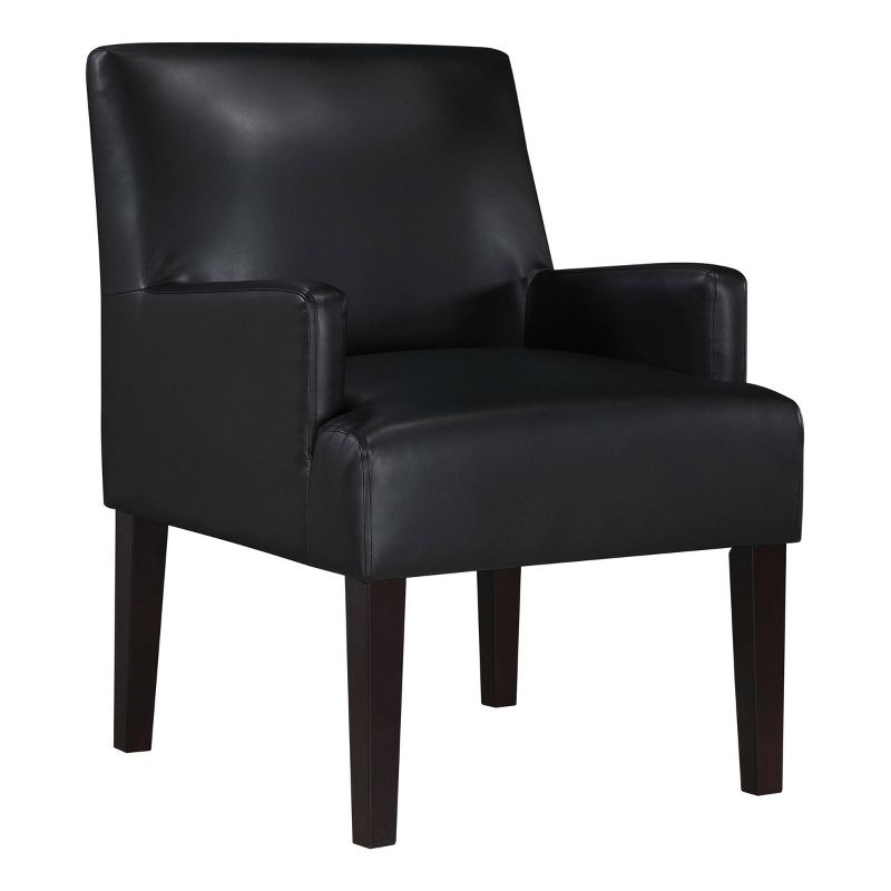 OSP Home Furnishings Main Street Guest Chair Black Faux Leather: Upholstered, Wood Frame