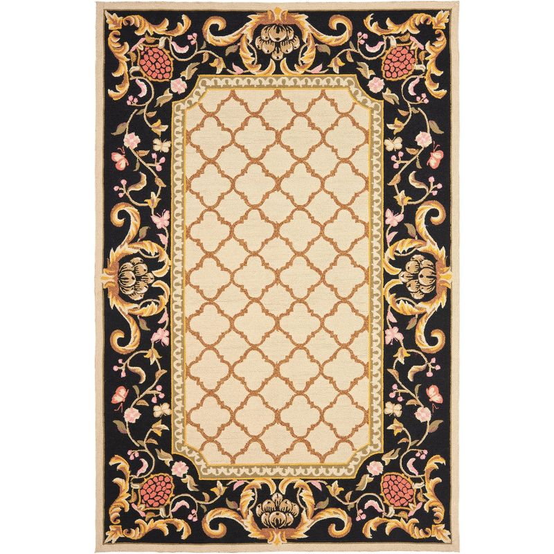 Easy Care EZC753 Hand Hooked Area Rug - Ivory/Black - 4'x6' - Safavieh.