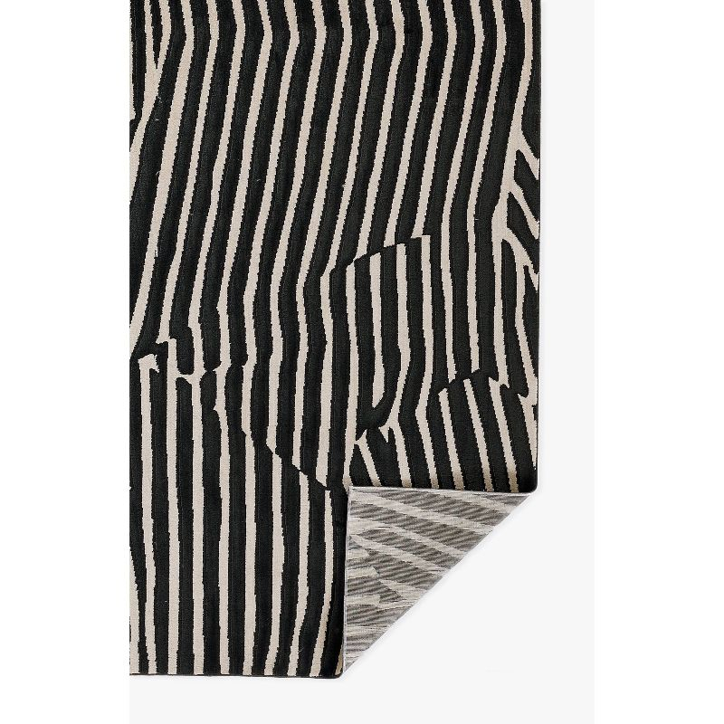 Momeni 2'3"x7'6" Xander Everly Machine Loomed Runner Rug Black: Geometric Pattern, Indoor, Low Pile, Polyester & Polypropylene