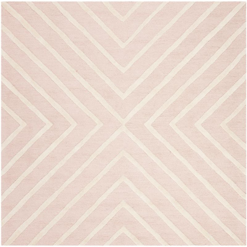 Safavieh Kids Pattern SFK920 Hand Tufted Indoor Area Rug - Pink/Ivory - 5'x5' - Safavieh