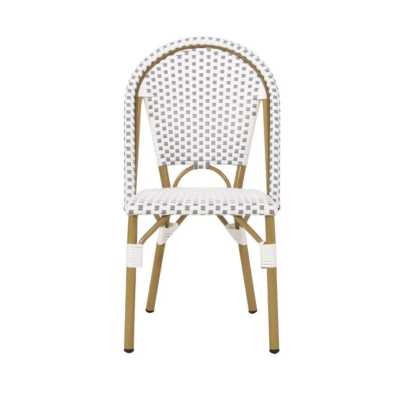 Christopher Knight Home Elize 4pk Outdoor French Cafe Chairs - Gray/White/Bamboo
