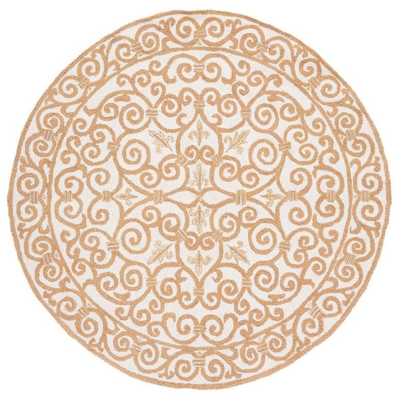 Chelsea HK11 Handmade Area Rug - 3' Round - Ivory/Gold - Safavieh