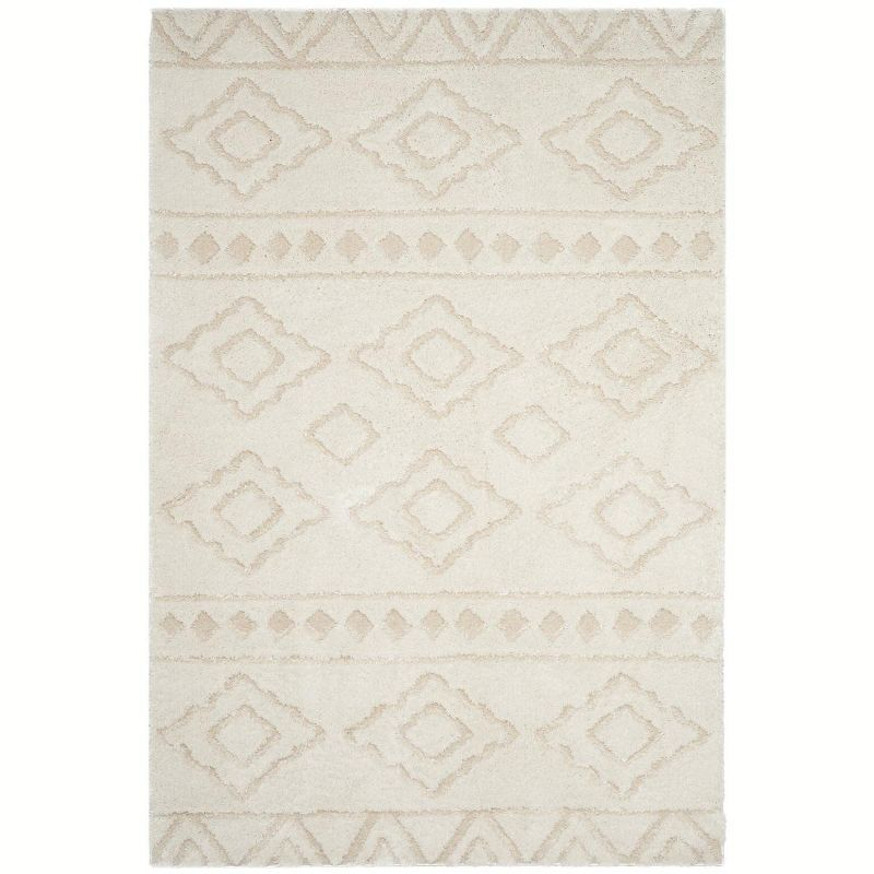 Sparta Shag SPG513 Power Loomed Indoor Area Rug - Ivory/Beige - 5'1"x7'6" - Safavieh.