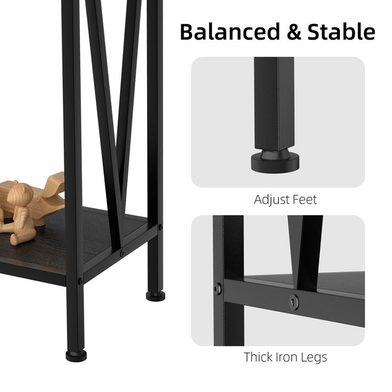 Whizmax 2-Tier Narrow Console Sofa Side Table for Entryway Hallway Living Room, Black