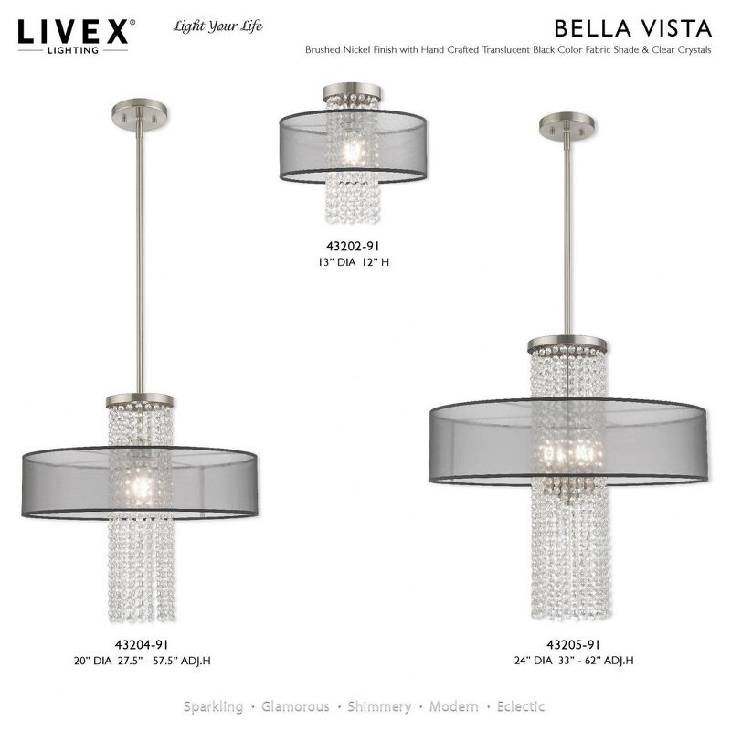 Livex Lighting Bella Vista 1 - Light Chandelier in  Brushed Nickel