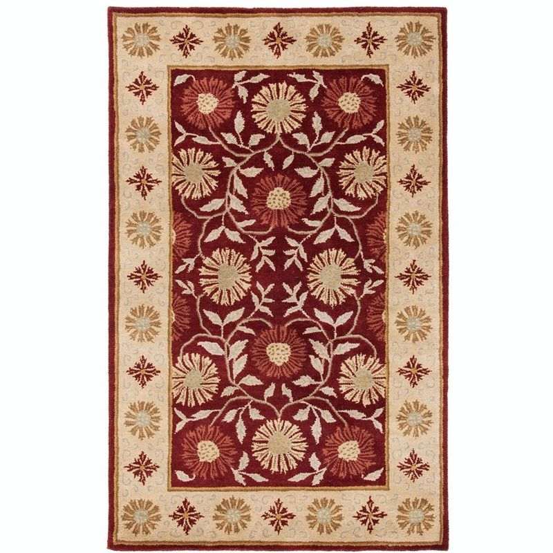 Heritage HG970 Handmade Area Rug - 5'x8' - Red/Beige - Safavieh