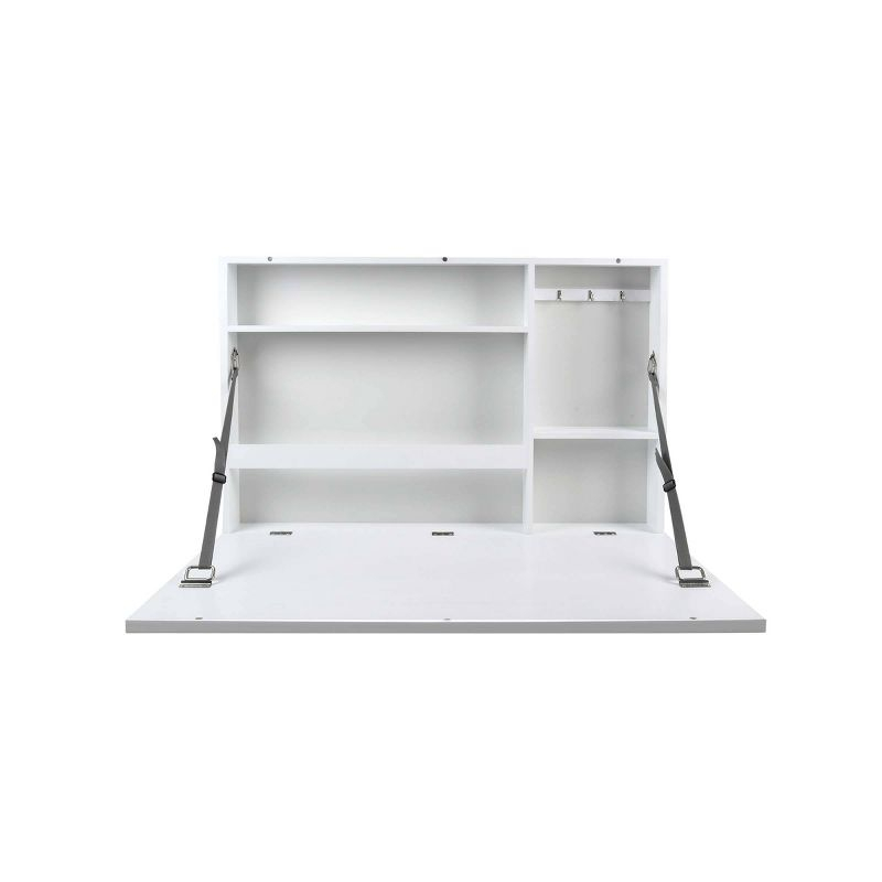 36" x 24" Murphy Desk White - Prinz: Modern Wall Mounted, Open Storage Shelf, MDF Construction