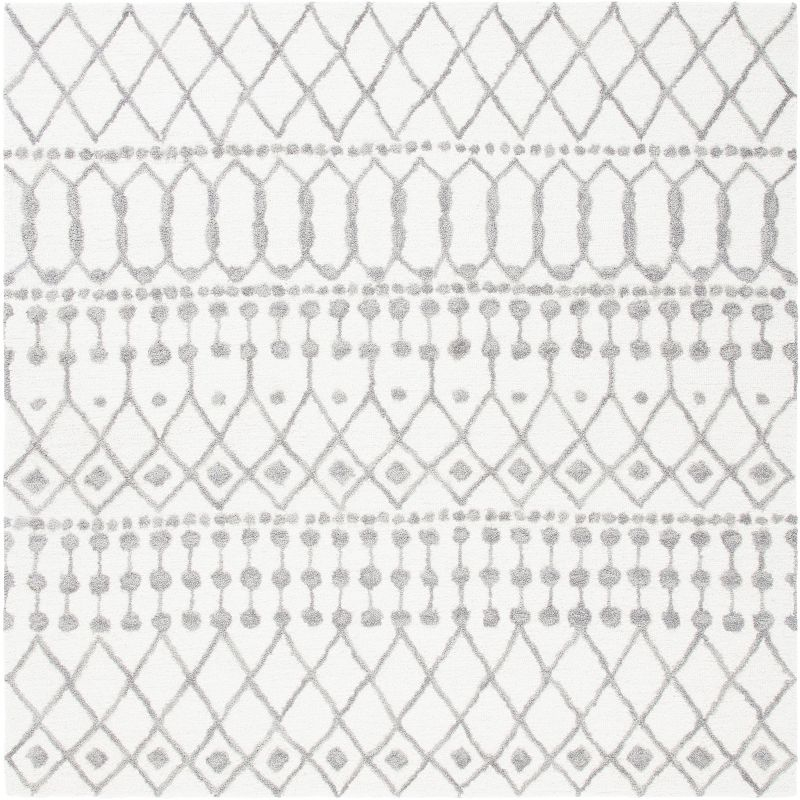 Blossom BLM115 Hand Tufted Area Rug - Ivory/Grey - 6'x6' - Safavieh.