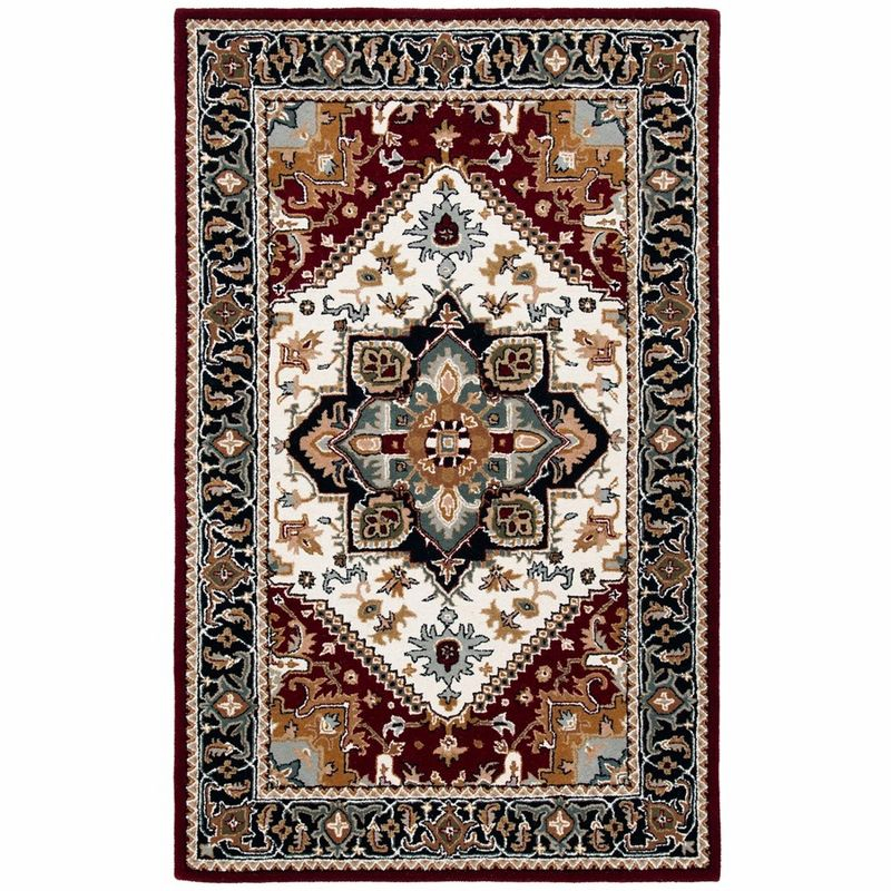 Heritage HG625 Handmade Area Rug - 5'x8' - Ivory/Red - Safavieh