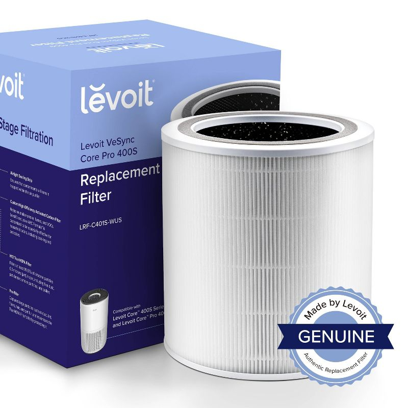 Levoit PlasmaPro 400S Replacement Filter: True HEPA, Captures Odors, Mold, Dust, Pet Dander, Compatible with Levoit Air Purifiers