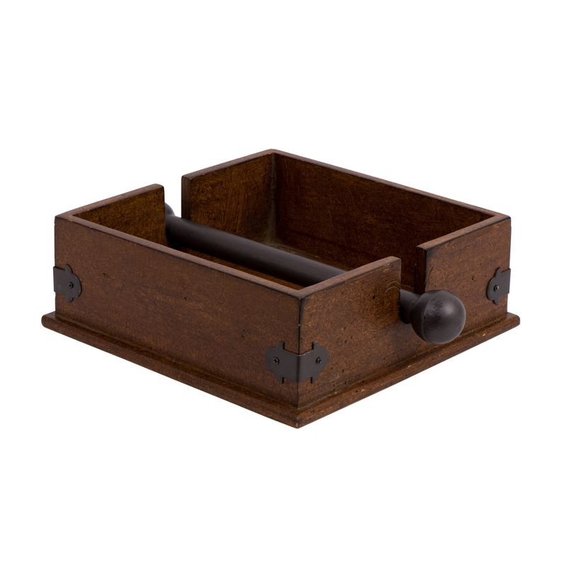Storied Home Square Wood & Metal Dinner Napkin Holder: Freestanding, Spot Clean, Kitchen Accessory