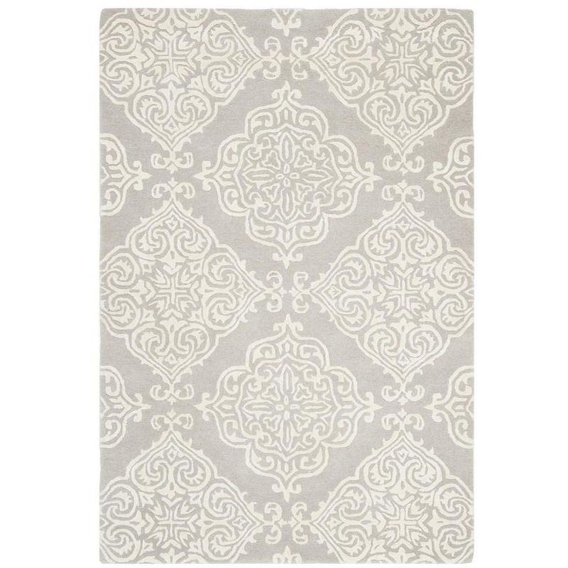 Glamour GLM568 Hand Tufted Indoor Area Rug - Silver/Ivory - 4'x6' - Safavieh