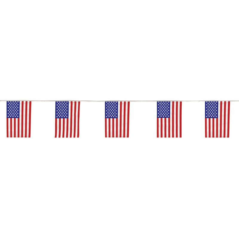 Beistle American Flag Pennant Banner, 17" x 60', (1/Pkg) Multicolored