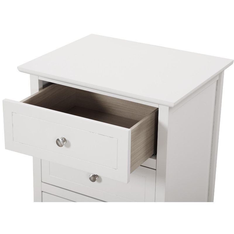Passion Furniture Daniel 3-Drawer White Nightstand (25 in. H x 19 in. W x 15 in. D)