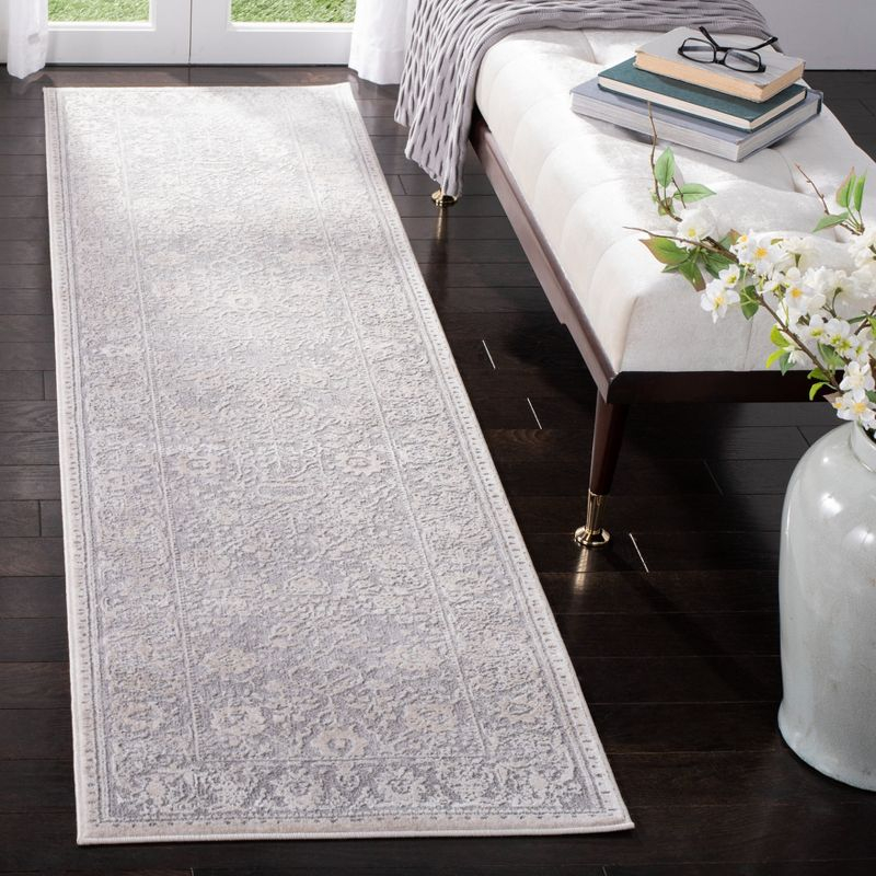Reflection RFT663 Power Loomed Indoor Runner Rug - 2'3"x12' - Light Grey/Cream - Safavieh