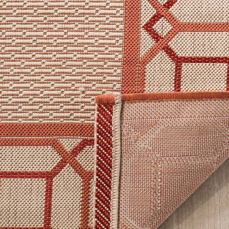 Martha Stewart Facet Border - MSR4266 - Indoor Power Loomed Area Rugs - Cinnamon Stick - 4'x5'7"