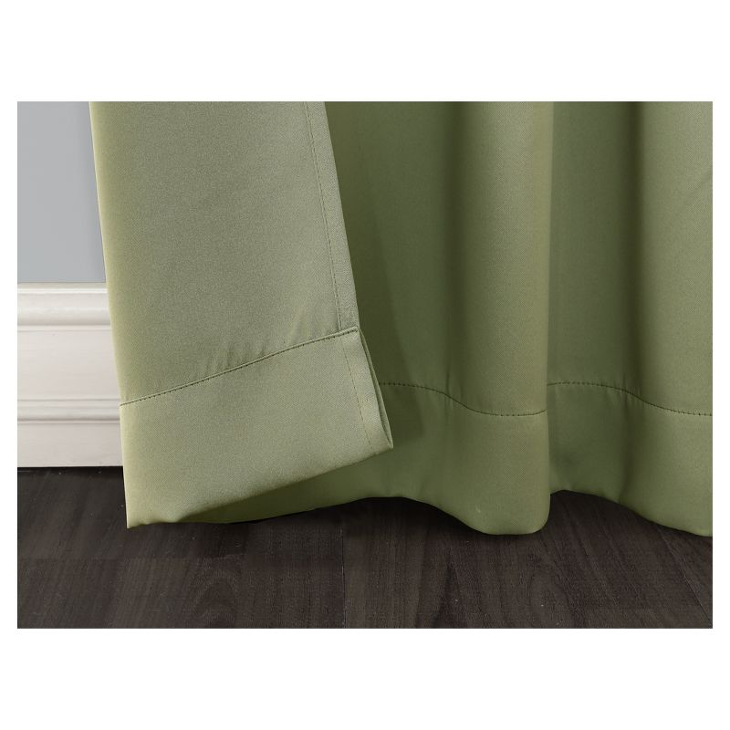 40"x95" Sun Zero Blackout Kenneth Energy Saving Rod Pocket Curtain Panel Sage Green: Noise Reduction, Energy Efficient