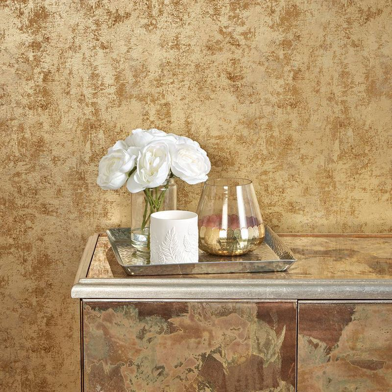 Tempaper & Co. Distressed Gold Removable Peel and Stick Wallpaper, Gold Leaf, 28 sq ft: Nursery, Botanical, Vinyl, Self-Adhesive