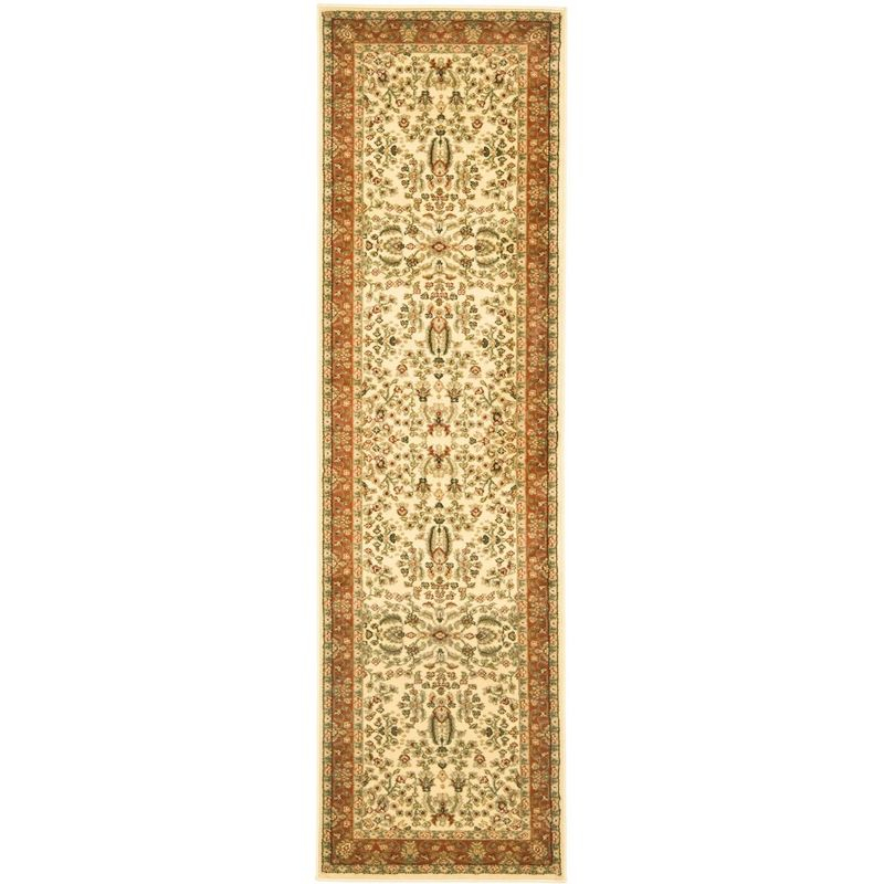 Lyndhurst LNH212 Power Loomed Runner Rug - Ivory/Rust - 2'3"x8' - Safavieh