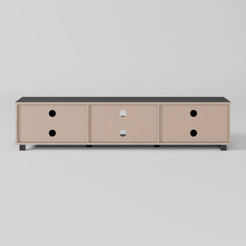 CorLiving Hollywood TV Stand for TVs up to 85" Black: Modern Console, Adjustable Shelves, MDF Frame