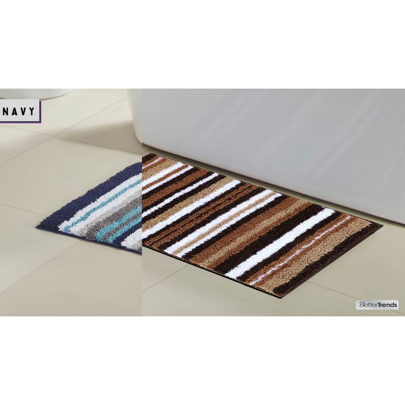 Better Trends Griffie 100% Polyester TPR Backing Tufted 2 Pc (17" x 24" | 17" x 24") Bath Rug Set -