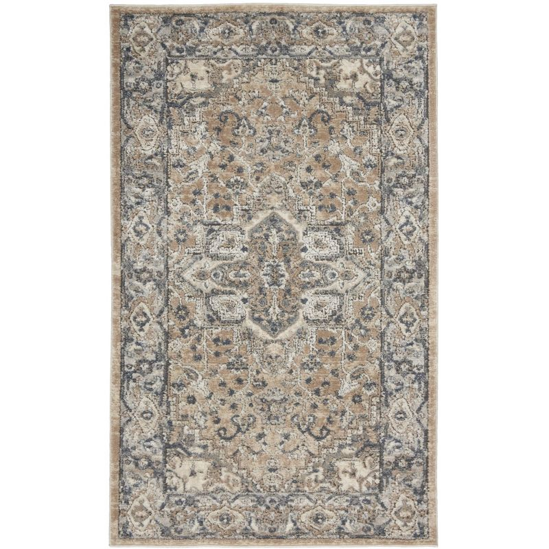 Nourison Concerto Center Medallion Indoor Rug Beige Grey 3' x 5'