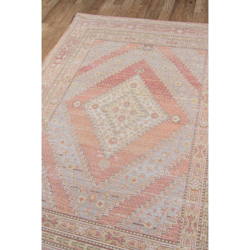 Momeni 9'3"x11'10" Isabella Orla Machine Loomed Area Rug Pink: Classic Medallion Pattern, Low Pile, Indoor Use