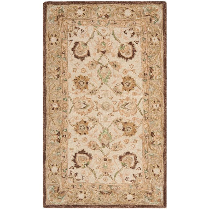 Anatolia AN512 Hand Tufted Indoor Area Rug - Ivory/Brown - 4'x6' - Safavieh