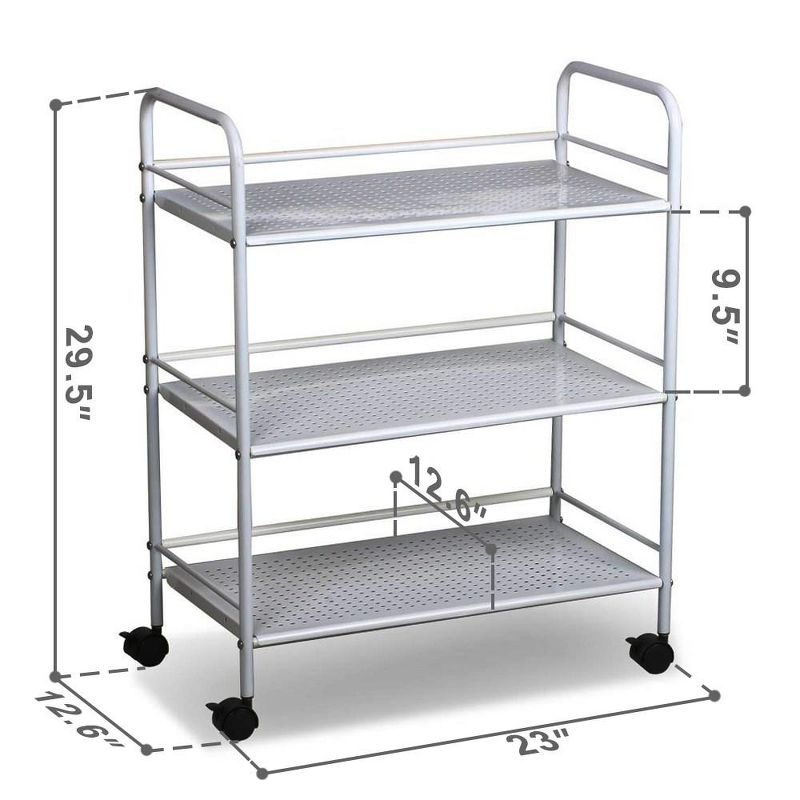 Yaheetech 3-Shelf Large Salon Beauty Trolley Cart Spa Storage Dentist Wax Treatments, White